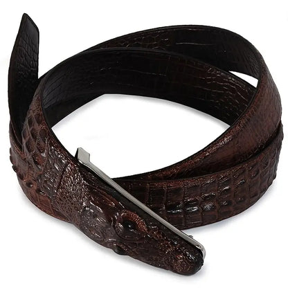 Cowhide crocodile pattern belt